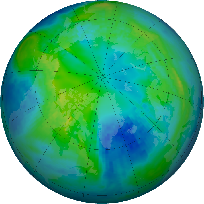 Arctic ozone map for 25 October 2003